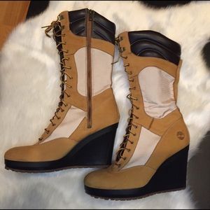 Rare Timberlands knee high classic wedge size 9